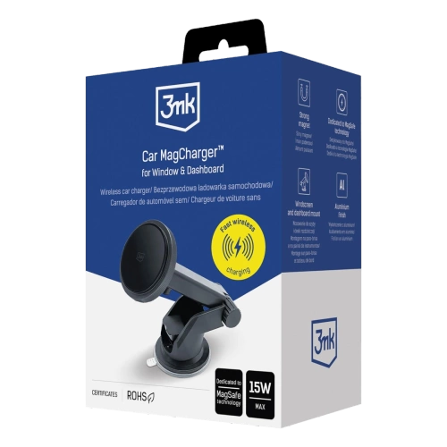 Uchwyt Samochodowy do iPhone z ładowarką 3MK Car MagCharger