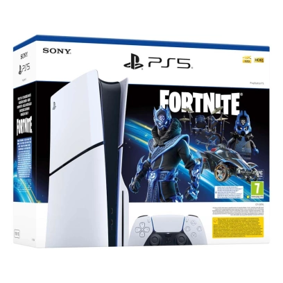 Konsola Sony PlayStation 5 Slim (D Chassis) Blu-Ray 1TB Biała + Fortnite Cobalt - Zestaw Startowy