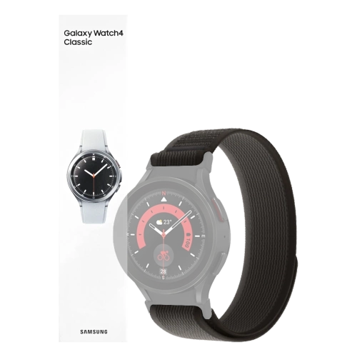 Smartwatch Samsung Galaxy Watch 4 Classic R890 46mm Srebrny + Pasek Tech-Protect Nylon Czarno-pomarańczowy