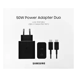 Ładowarka Samsung 50W + Kabel USB-C EP-T5020 Duo Charging Czarna