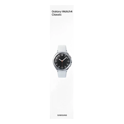 Smartwatch Samsung Galaxy Watch 4 Classic R890 46mm Srebrny + Pasek Tech-Protect Nylon Czarno-pomarańczowy