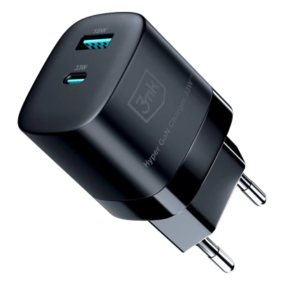 Ładowarka 3MK Hyper GaN Charger 33W USB-C + USB Czarna