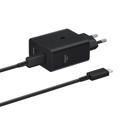 Ładowarka Samsung 50W + Kabel USB-C EP-T5020 Duo Charging Czarna