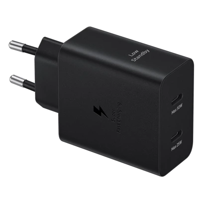 Ładowarka Samsung 50W + Kabel USB-C EP-T5020 Duo Charging Czarna